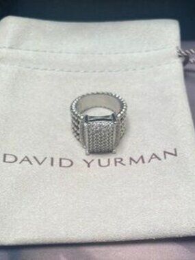 David Yurman Silver Cable Ring size:8